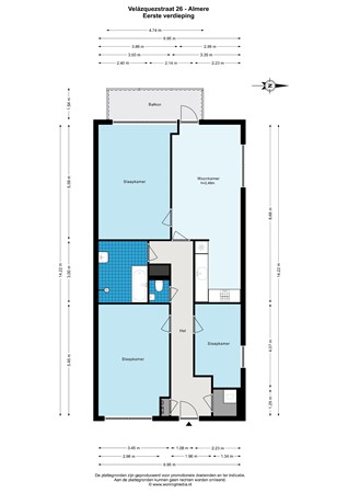 Floor plan - Velázquezstraat 26, 1328 WB Almere 